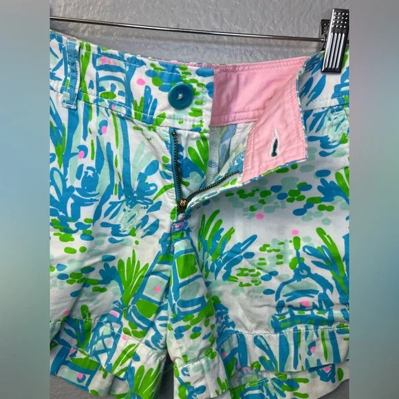 Lilly Pulitzer Callahan Shorts | Size 2 | Blue Green Pink Print - Picture 6 of 10